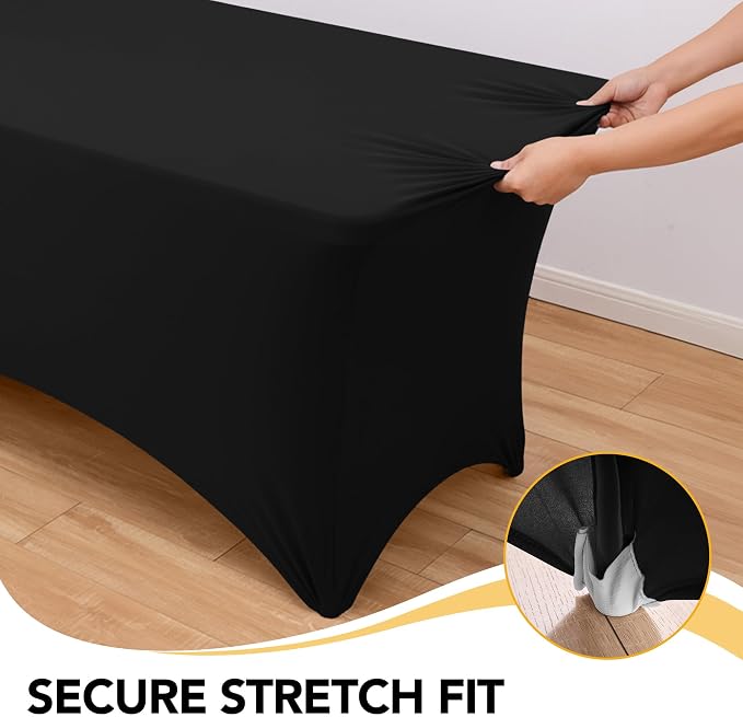 6-Pack Premium Black Spandex Tablecloths - Image 3