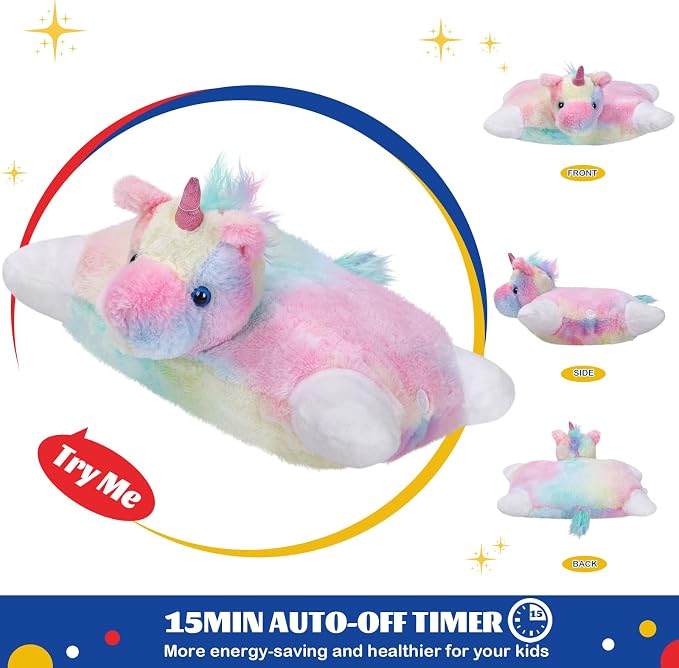 Glow Guards 16" Light Up Musical Rainbow Unicorn Plush Pillow, LED Singing Soft - Image 5