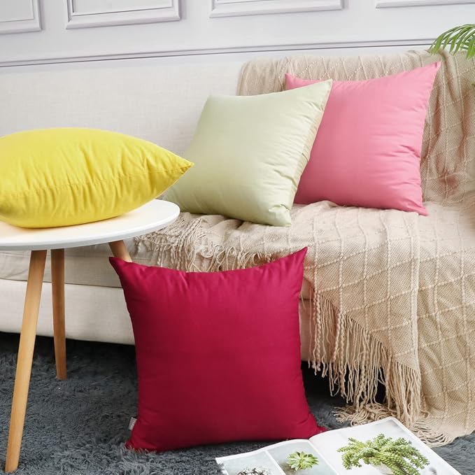 Thmyo 4-Pack 100% Cotton Comfortable Solid Decorative Throw Pillow Case - Image 3