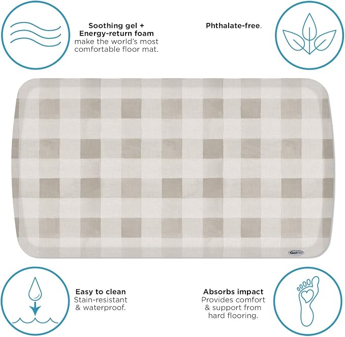 GelPro Elite Premium Gel + Foam 3/4" Thick Anti-Fatigue Floor Mat, Farmhouse Tan - Image 7