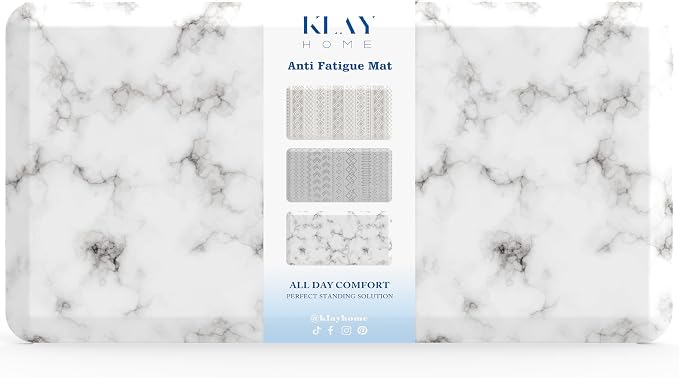 Klay Home Kitchen mats for Floor Anti Fatigue, 3/4" Thick 100% PU Memory Foam by KLAYHome