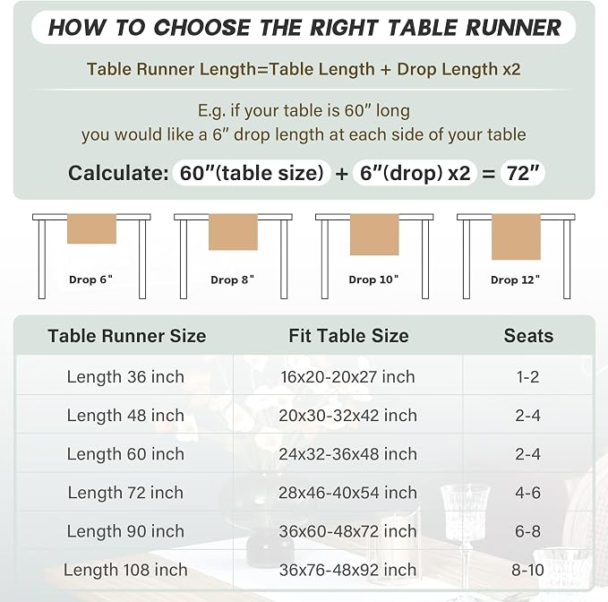 NEWISHER Farmhouse Rustic Table Runner Solid Grey Rectangular Table Runners - Image 6