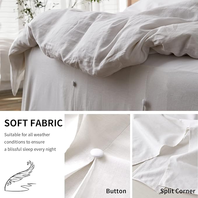 BISELINA French Linen Bed Skirt Split Corner - Image 5
