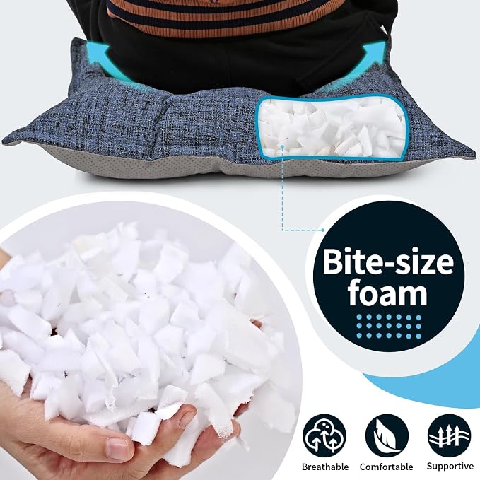 SINSOSSO Large Floor Pillow 22", Thickened Bite-Size Memory Foam Square - Image 4