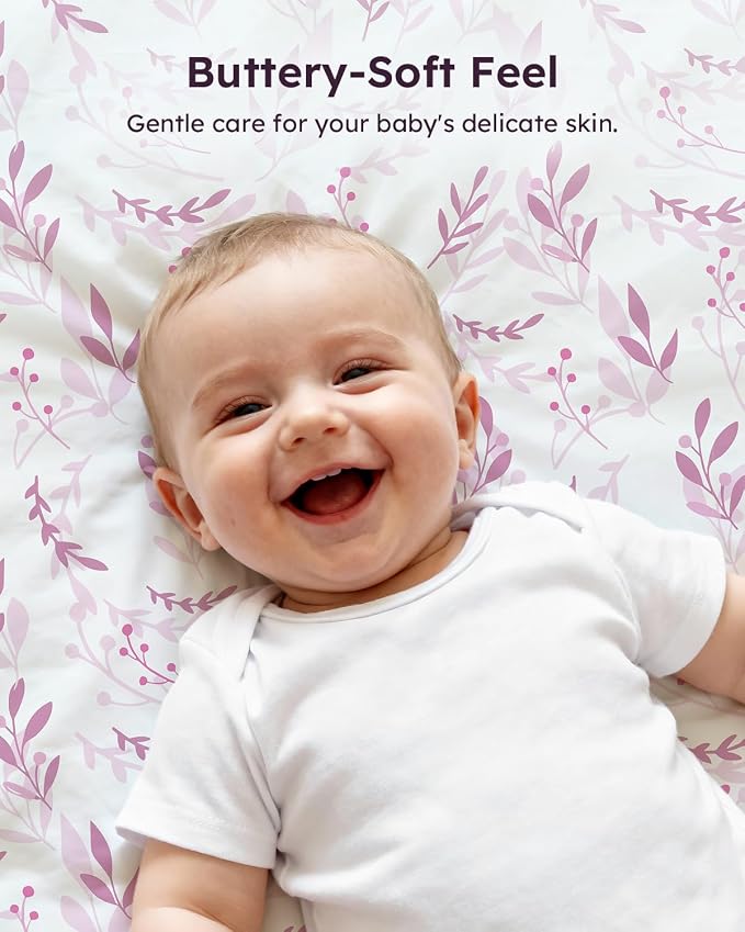 Baby Crib Sheets for Boys Girls, Breathable Soft Microfiber Baby Sheet Purple - Image 6