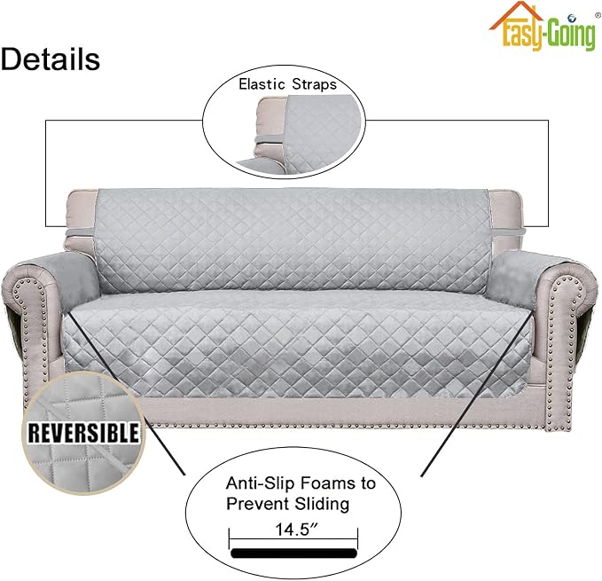 Easy-Going 4 Seater Sofa Slipcover Reversible Sofa Cover Water Resistant Couch - Image 3