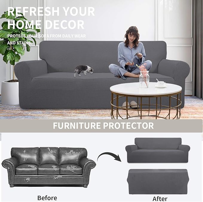 Easy-Going Stretch Sofa Slipcover 1-Piece Sofa Cover Furniture Protector Couch - Image 4