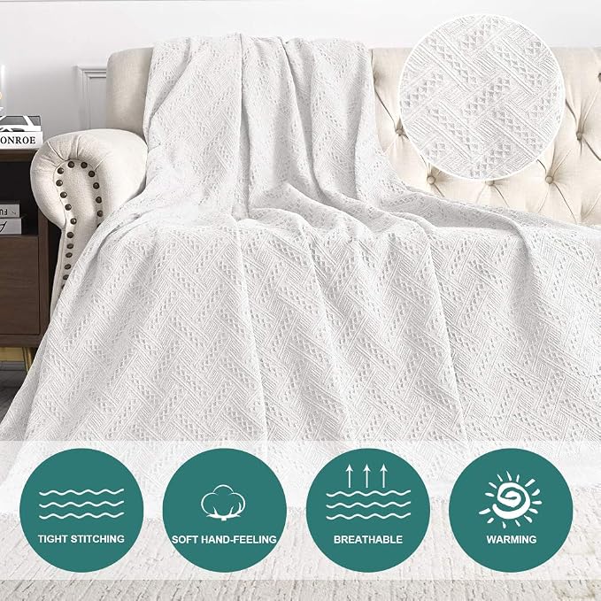 MYSKY HOME White Sofa Covers for 3 Cushion Couch Geometrical Sectional Sofa - Image 3
