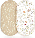 GRSSDER Ultra Soft Bassinet Sheets 2 Pack, Stretchy Breathable Knit Bassinet by BUYNOW