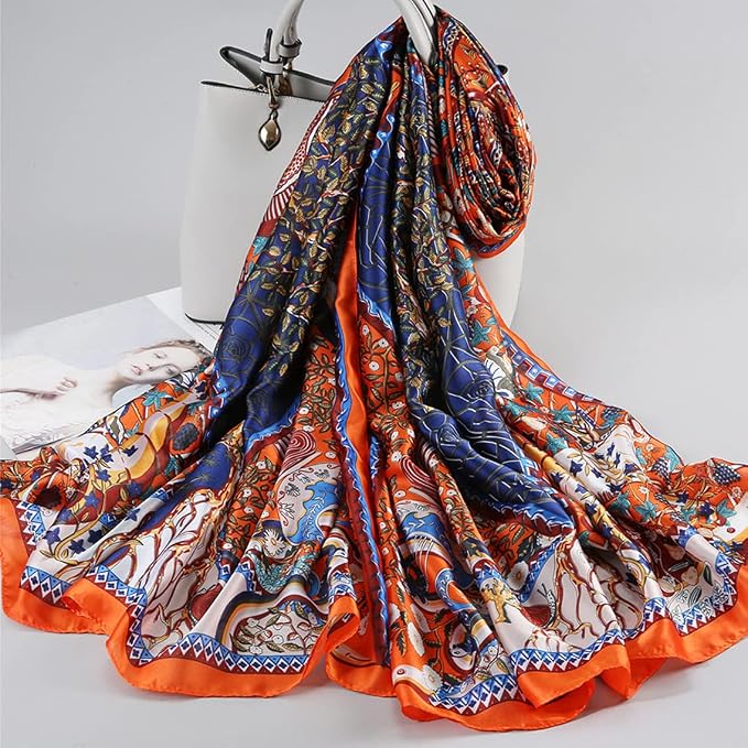Fashion Scarves Scarf 100% Silk Feeling Scarf Silk Like Scarves Long - Image 2