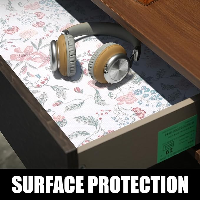 Floral Drawer and Shelf Liner for Cabinets, 12IN x 20FT Non-Adhesive and Strong - Image 5
