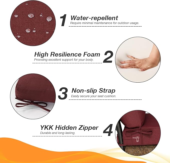 Sunbrella Outdoor Separate High Back Cushion Seat Pads, Rocking Chairs - Image 4