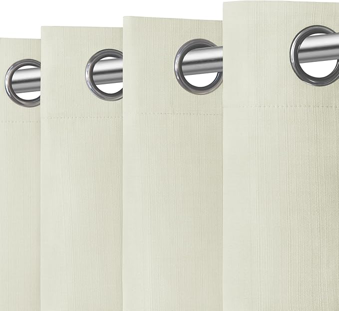 Easy-Going Linen Look 100% Blackout Curtain 52x63 Inch Window Curtain Drapes by Easy-Going