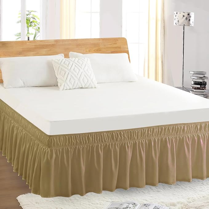 King Bed Skirt, Elastic Wrap Around Bed Skirt King Size, Bed Skirts - Image 5