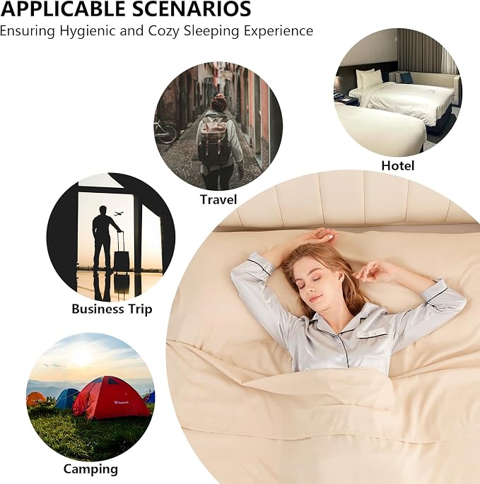 Sleeping Bag Liner Camping Adult Sleep Sack Lightweight Travel Sheet - Image 6