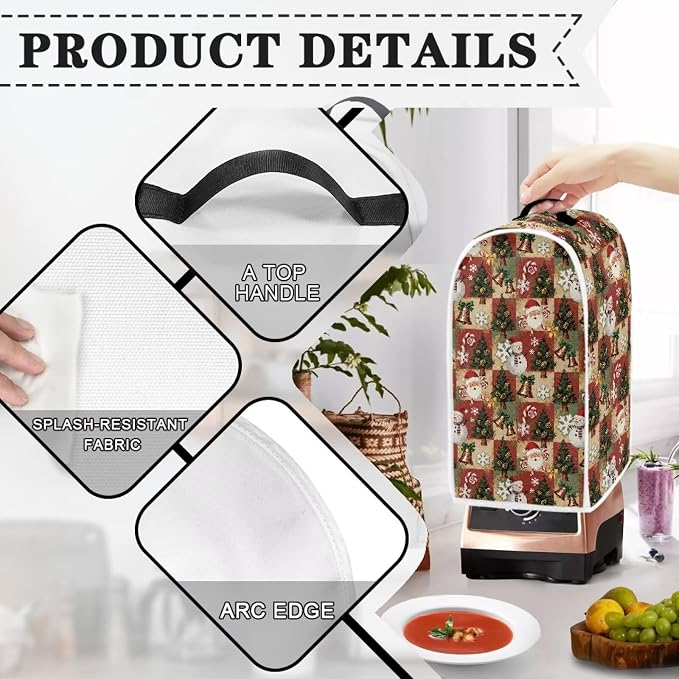 Christmas Print Blender Cover Dust Cover - Image 3