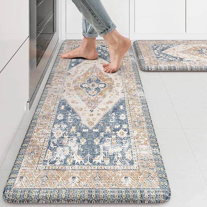 KIMODE Kitchen Rugs and Mats 2PCS Cushioned Anti Fatigue Kitchen Mat Non-Skid by KIMODE