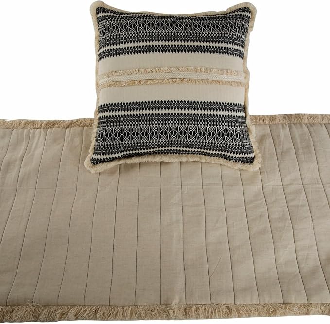 The HomeCentric Beige Bed Runner Without Pillow Cover, CA King Size 86"x18" - Image 2