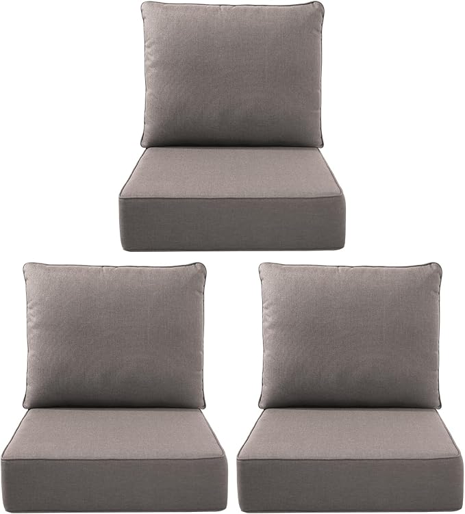 Luxury Outdoor Seat Cushion Set-22 x 24 x 6 Inch Outdoor Chair Cushions by NatureComfyOutdoorFurniture