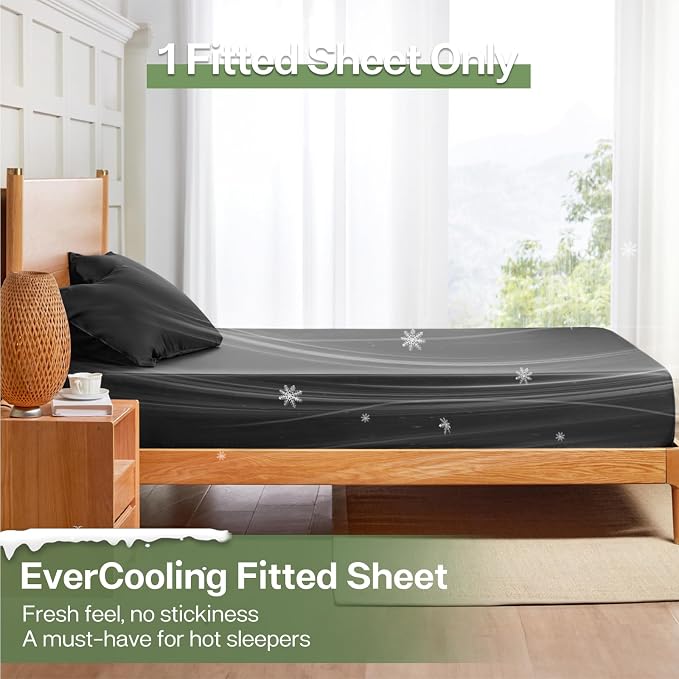 MR&HM California King Fitted Sheet, Ultra-Soft Rayon Derived from Bamboo & - Image 3