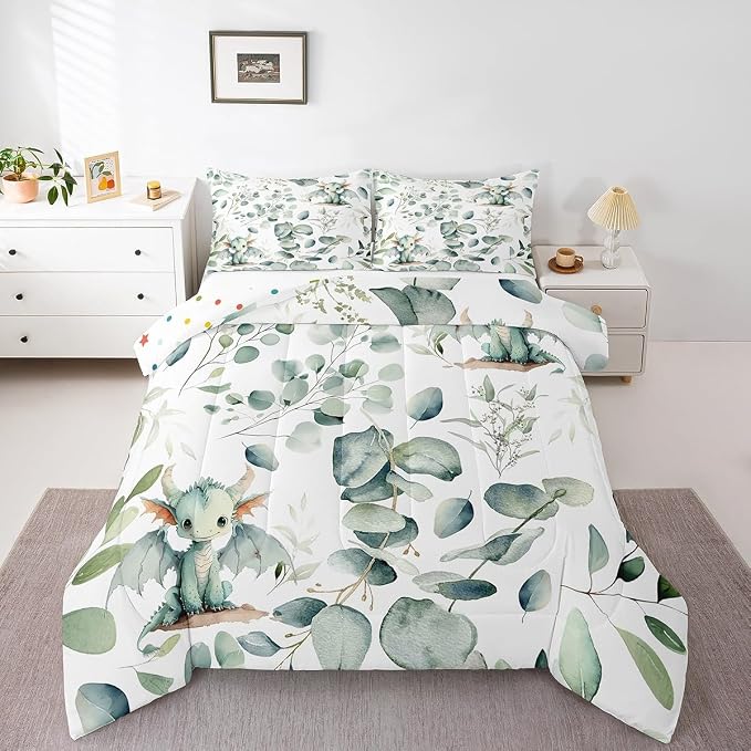 Erosebridal Boys Magic Animal Twin Bedding Sets Cute Dragon Comforter Set by Erosebridal