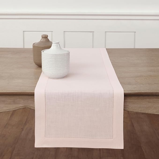 Solino Home Linen Pink Table Runner 90 Inches Long by SolinoHome