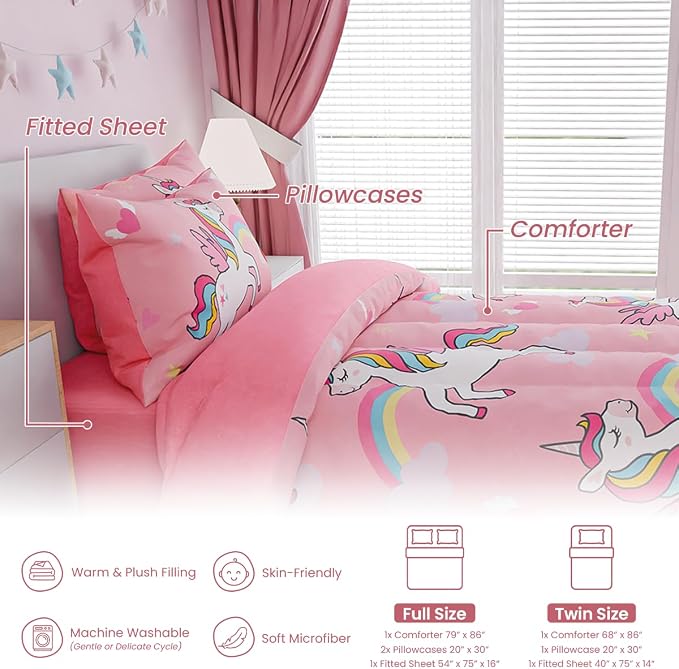 SANDJEST Unicorns Bedding Twin Set - Image 6