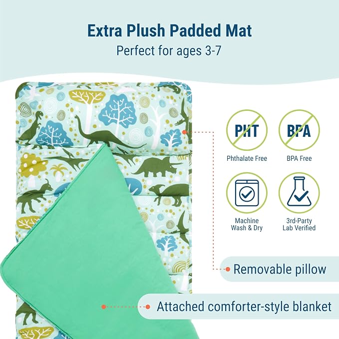 Wildkin Kids Original Nap Mat – Cozy Kids Sleep Mat - Image 3