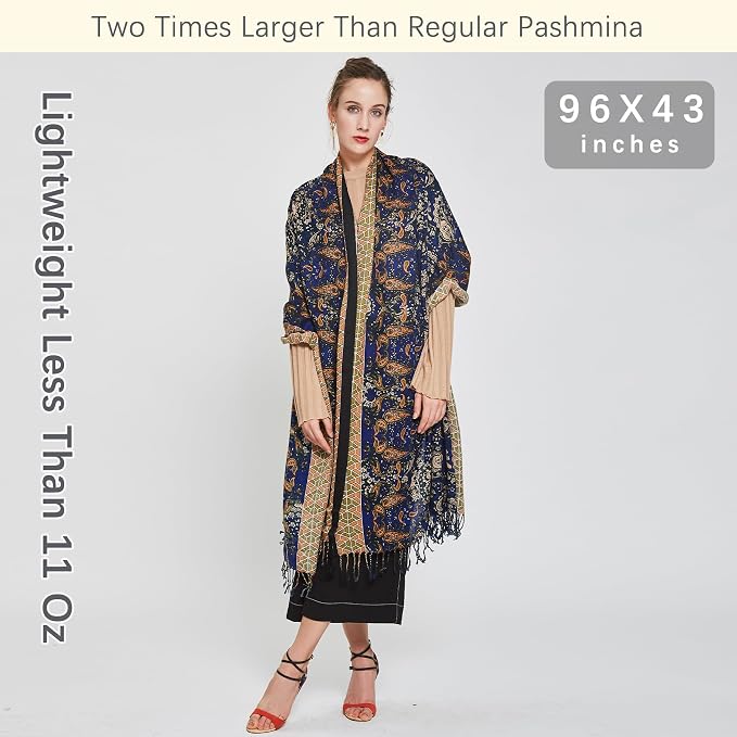 DANA XU 100% Merino Wool Pashmina Shawl - Image 6