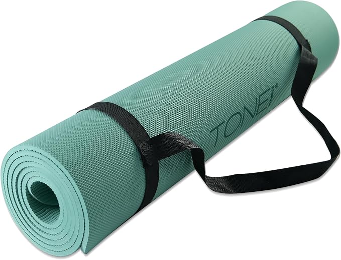 TONE Fitness Yoga Mat 1/4" Thick Non Slip Exercise & Pilates Mat - Image 2