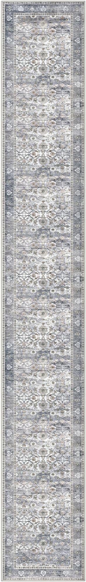 KUTA Vintage Washable Long Runner Rug, 2.6x18 Grey Blue Runners - Image 8
