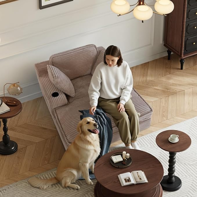 67" Chaise Lounge Chair Indoor, Cozy Oversized Fluffy Sofa - Image 5