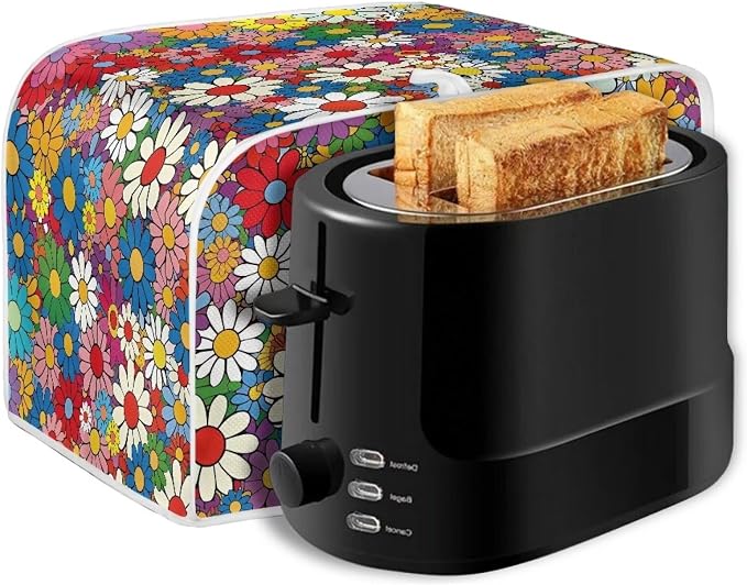 Daisy Flowers Printed Toaster Cover 4 Slice Wide Slot, Washable Kitchen - Image 7