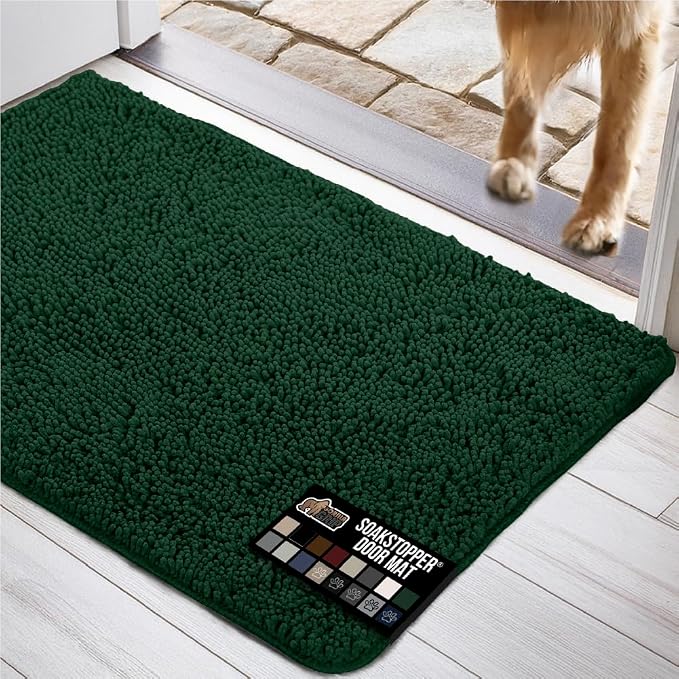 GORILLA GRIP SOAKSTOPPER Dog Door Mat, 30x20 Machine Washable Rug Absorbent by GorillaGrip
