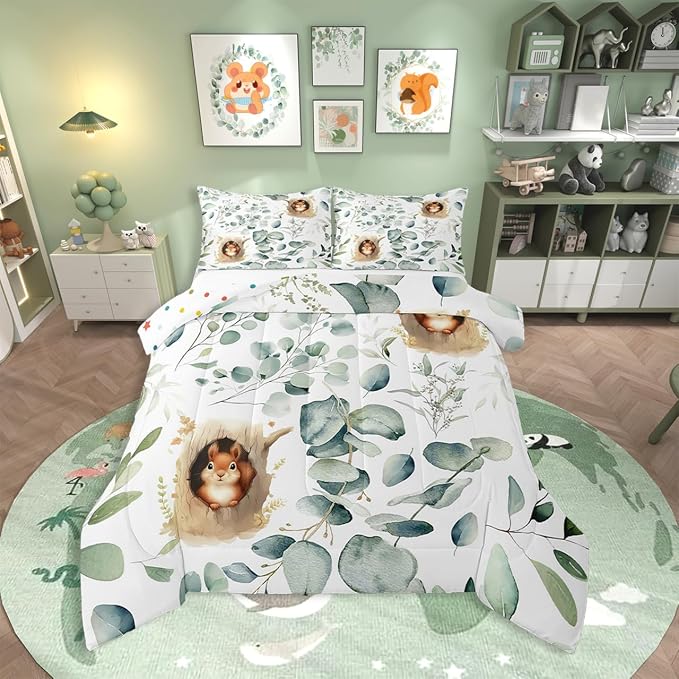 Erosebridal Kawaii Squirrel Full Comforter Set by Erosebridal