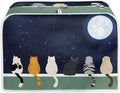 Galaxy Print Oven Cover Kitchen Bread Machine Protector, Moon Cat 2 Slice by Baxinh