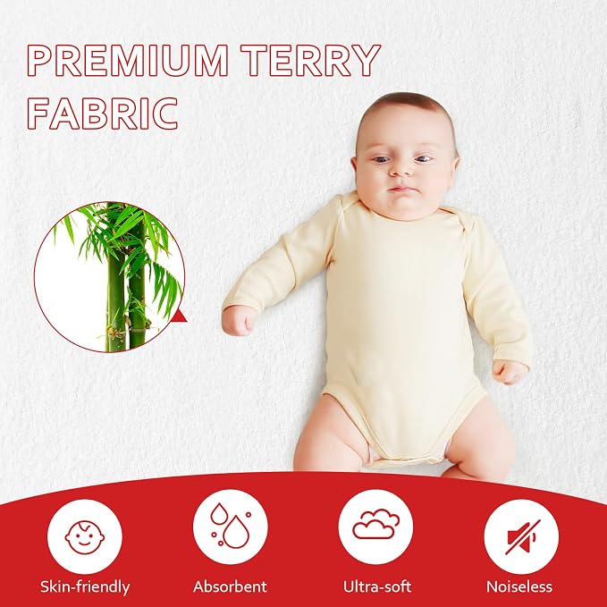 Pack and Play Sheets & Waterproof Terry Pack N Play Mattress Protector Pad - Image 2