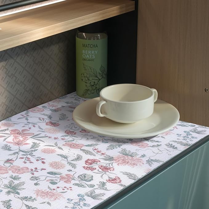 Floral Drawer and Shelf Liner for Cabinets, Non-Adhesive and Strong Non-Slip - Image 9