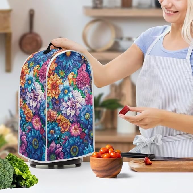 Bright Blossoms Kitchen Blender Cover Toaster Cover Boho Mandala Floral 2 Slice - Image 2