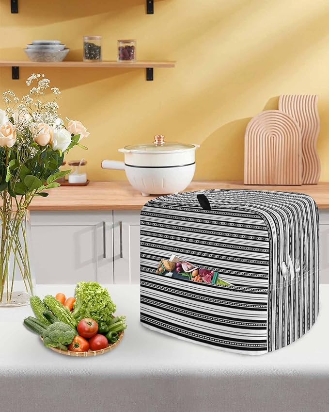 Black Stripes Stand Mixer Dust Cover - Image 5