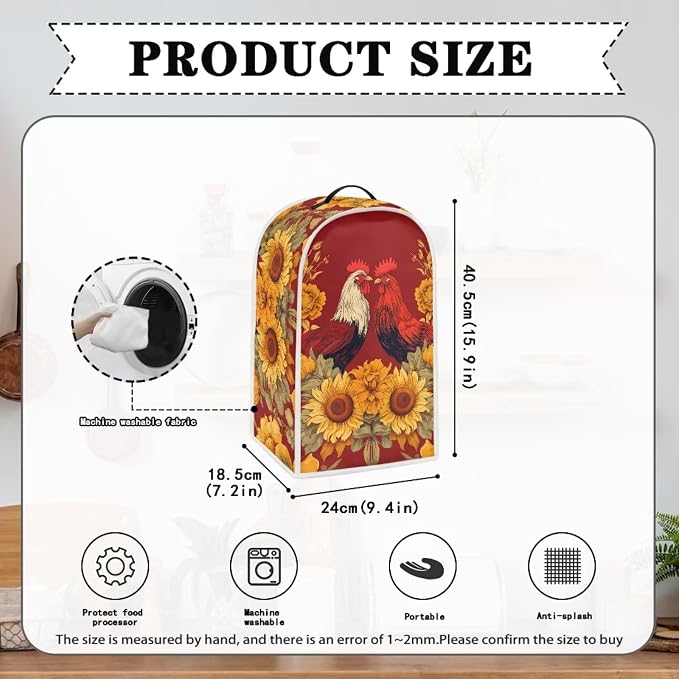 Rooster Blender Dust Cover Bread Maker Toaster Cover Sunflower Kitchen - Image 4