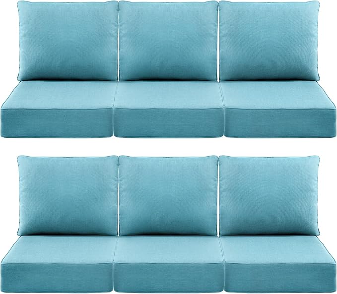 Luxury 6" Outdoor Cushions for Patio Furniture, Fade Resistant Couch Chair by Pugire
