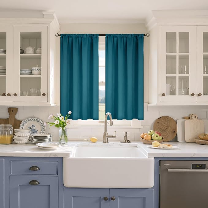 BGment Peacock Blue Blackout Curtains - Image 2
