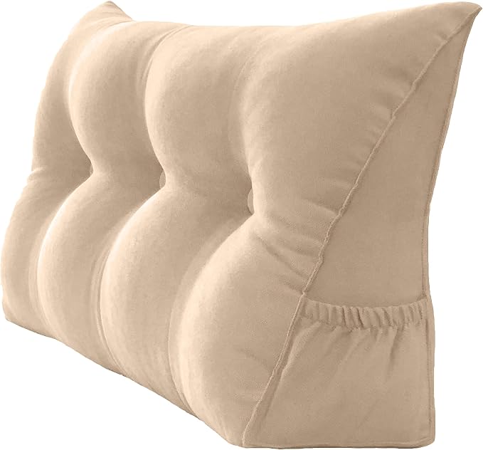 Triangular Reading Bed Rest Pillow Large Bolster Cushion Headboard Backrest by PEACHWELL