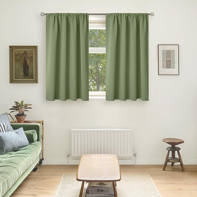 BGment Olive Green Blackout Curtains 54 Inches Length - Image 2