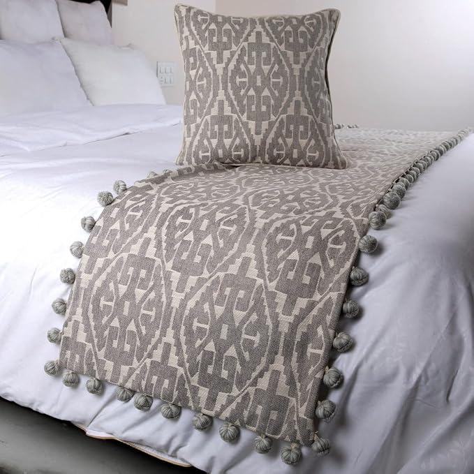The HomeCentric Grey Bed Runner Without Pillow Cover, Twin Size 53"x18" - Image 5