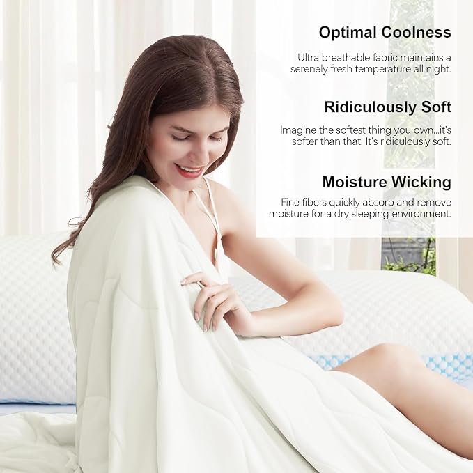 EASELAND Cooling Comforter Queen, Cold Touch Fabric Absorbs Body Heat, - Image 5