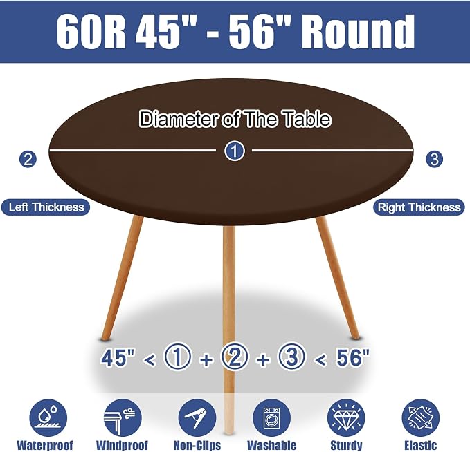 Round Spandex Tablecloth, Elastic Fitted Waterproof Tablecloths - Image 8