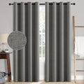 MIULEE Linen Texture Curtains for Bedroom Solid 100% Blackout Thermal Insulated by MIULEE