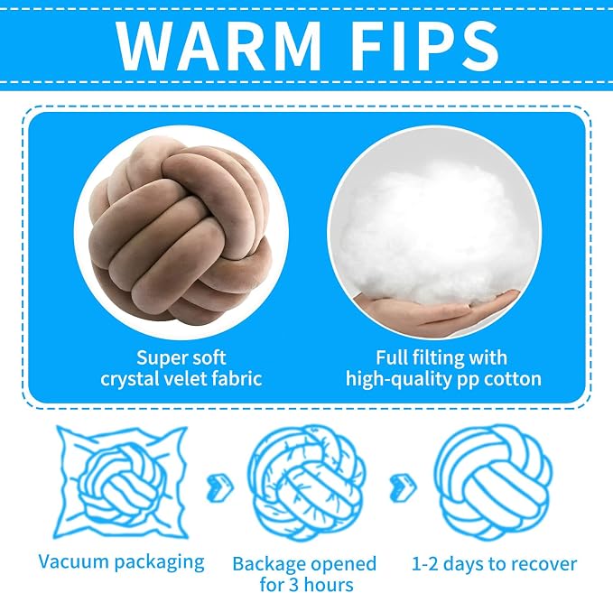 Knot Ball Pillows, Round Throw Pillow Cushion Home Decoration Soft Plush Pillow - Image 7